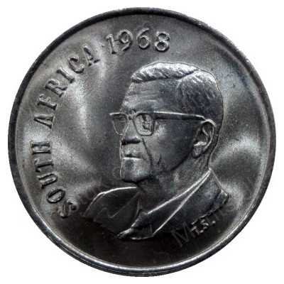 Five Cent(English), South Africa, 1968, Nickel