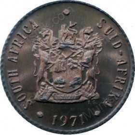 Half Cent, South Africa, 1971, Bronze