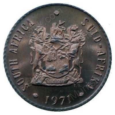 Half Cent, South Africa, 1971, Bronze