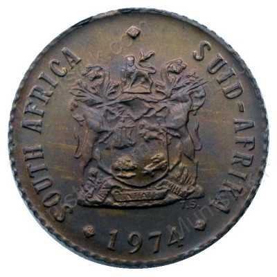 Half Cent, South Africa, 1974, Bronze
