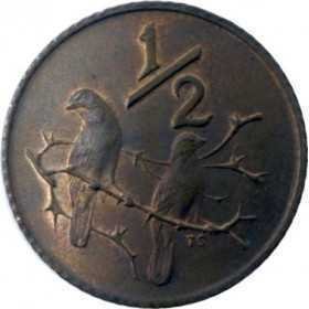 Half Cent, South Africa, 1977, Bronze