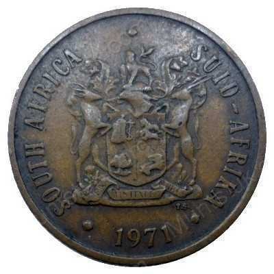 Two Cent, South Africa, 1971, Bronze