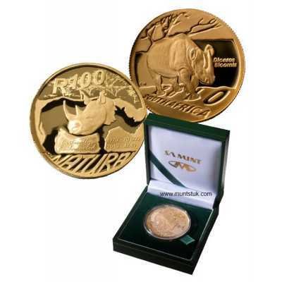 Safari through South Africa - The Black Rhinoceros 1 oz, 24 Carat gold