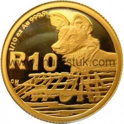 Natura - 2012 African Painted Wolf, 1/10oz gold