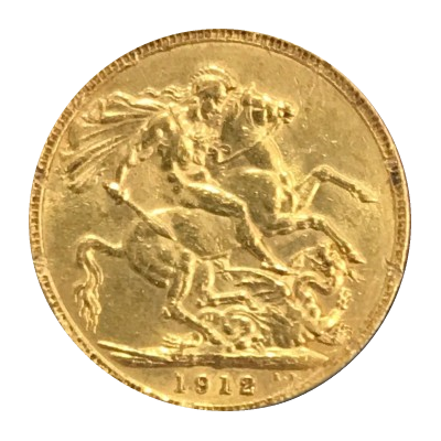 1912 British Full Sovereign George V Gold Coin