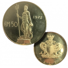 Coin Set, Malta, 1972, Gold