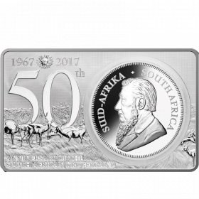 Krugerrand, South Africa, 2017,  (50th Anniversary of the Krugerrand - Silver)
