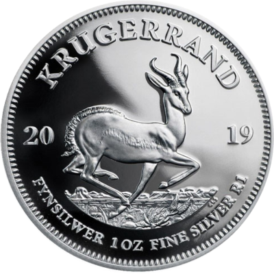 1oz Krugerrand, South Africa, 2019, Silver Reverse