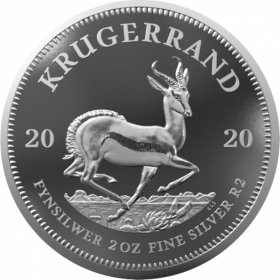 2oz Krugerrand, South Africa, 2020, Silver, Reverse