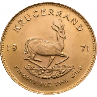 1oz Krugerrand, South Africa, 1971, Gold, Reverse