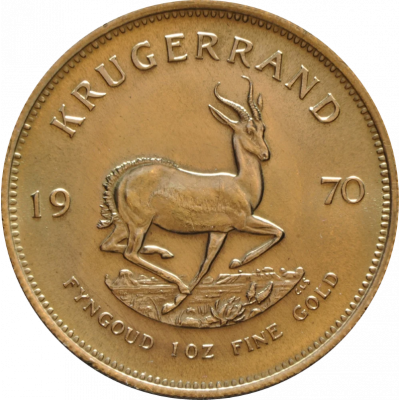 1oz Krugerrand, South Africa, 1970, Gold, Reverse