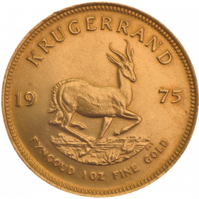 1oz Krugerrand, South Africa, 1975, Gold, Reverse