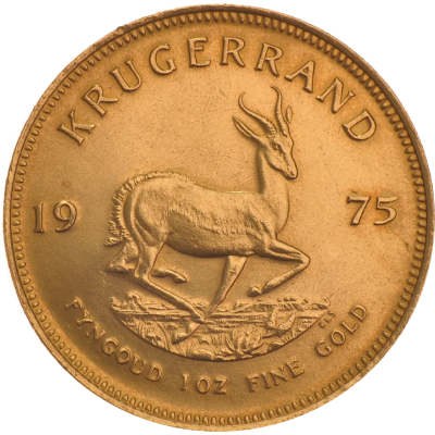 1oz Krugerrand, South Africa, 1975, Gold, Reverse