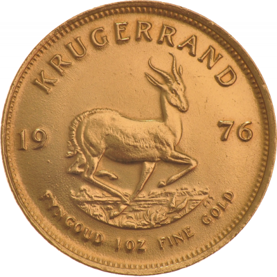1oz Krugerrand, South Africa, 1976, Gold, Reverse