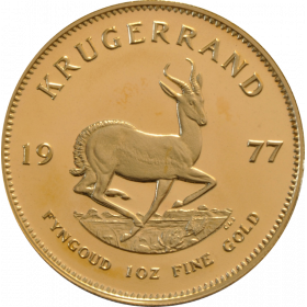 1oz Krugerrand, South Africa, 1977, Gold, Reverse