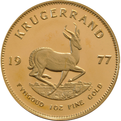 1oz Krugerrand, South Africa, 1977, Gold, Reverse