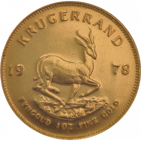 1oz Krugerrand, South Africa, 1978, Gold, Reverse