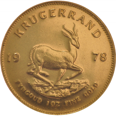 1oz Krugerrand, South Africa, 1978, Gold, Reverse