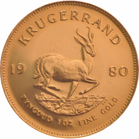 1oz Krugerrand, South Africa, 1980, Gold, Reverse