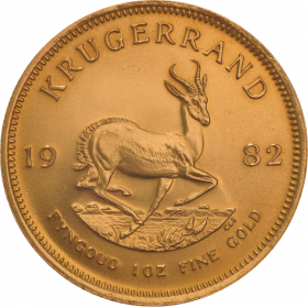 1oz Krugerrand, South Africa, 1982, Gold, Reverse