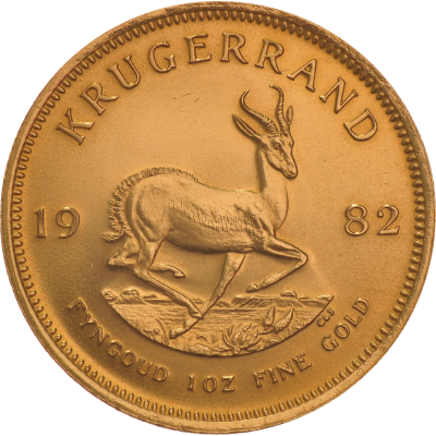 1oz Krugerrand, South Africa, 1982, Gold, Reverse