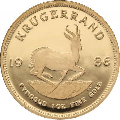 1oz Krugerrand, South Africa, 1986, Gold, Reverse