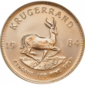 1oz Krugerrand, South Africa, 1984, Gold, Reverse