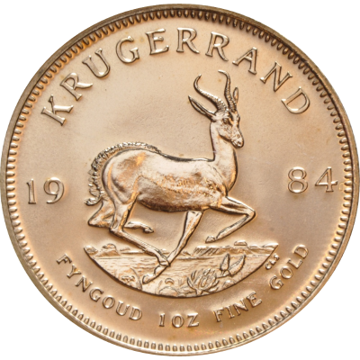 1oz Krugerrand, South Africa, 1984, Gold, Reverse