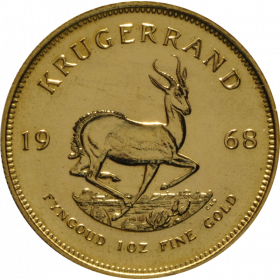 1oz Krugerrand, South Africa, 1968, Gold, Reverse