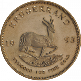 1oz Krugerrand, South Africa, 1993, Gold, Reverse