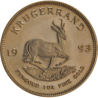 1oz Krugerrand, South Africa, 1993, Gold, Reverse