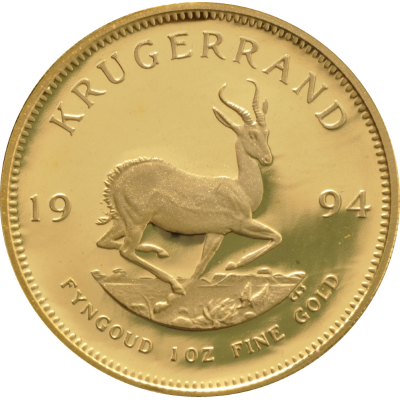 1oz Krugerrand, South Africa, 1994, Gold, Reverse