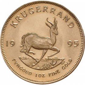 1oz Krugerrand, South Africa, 1995, Gold, Reverse
