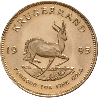 1oz Krugerrand, South Africa, 1995, Gold, Reverse