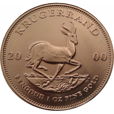 1oz Krugerrand, South Africa, 2000, Gold, Reverse
