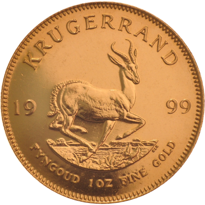 1oz Krugerrand, South Africa, 1999, Gold, Reverse
