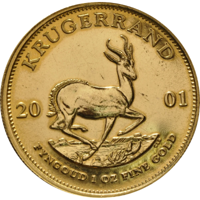 1oz Krugerrand, South Africa, 2001, Gold, Reverse