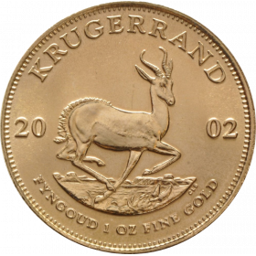 1oz Krugerrand, South Africa, 2002, Gold, reverse