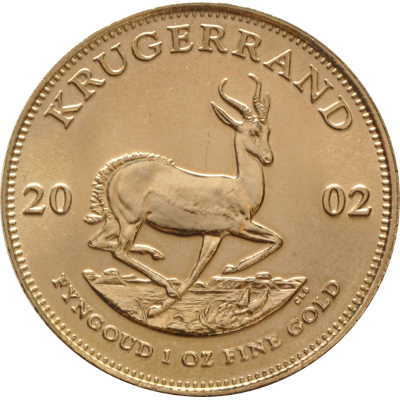 1oz Krugerrand, South Africa, 2002, Gold, reverse