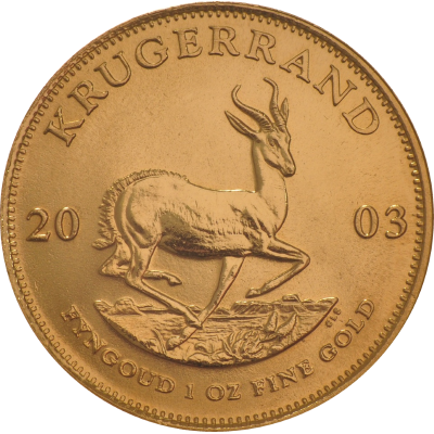 1oz Krugerrand, South Africa, 2003, Gold, Obverse