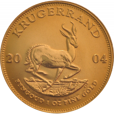 1oz Krugerrand, South Africa, 2004, Gold, Reverse