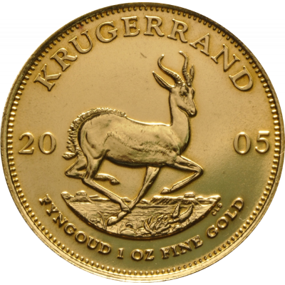 1oz Krugerrand, South Africa, 2005, Gold, Reverse