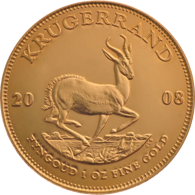 1oz Krugerrand, South Africa, 2008, Gold, Reverse