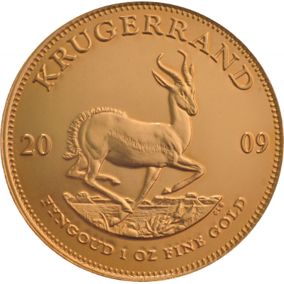 1oz Krugerrand, South Africa, 2009, Gold, Reverse