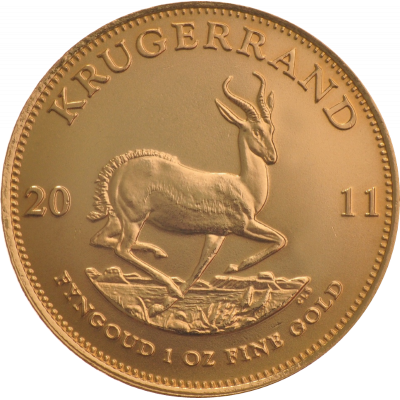 1oz Krugerrand, South Africa, 2011, Gold, Reverse