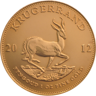 1oz Krugerrand, South Africa, 2012, Gold, Reverse