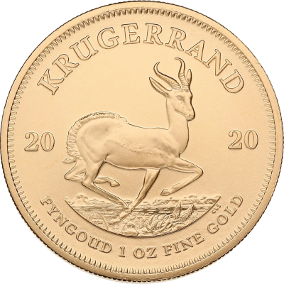 1oz Krugerrand, South Africa, 2020, Gold, Reverse