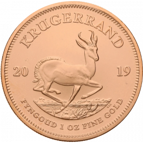 1oz Krugerrand, South Africa, 2019, Gold, Reverse