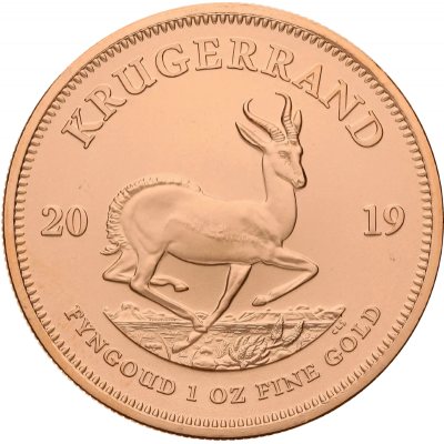 1oz Krugerrand, South Africa, 2019, Gold, Reverse