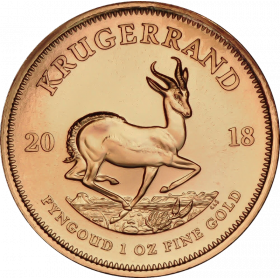 1oz Krugerrand, South Africa, 2018, Gold, Reverse